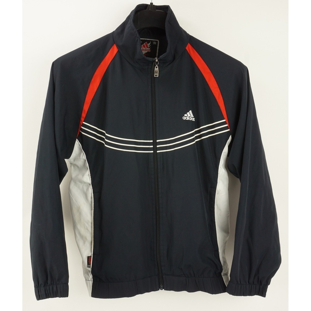 Vintage adidas Roo Track Jacket Mens Large Black Colorblock Full Zip Windbreaker